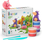 Hey Clay - Dinos Set-Colourful Modeling Kids-Air Dry Clay Kit 15 cans and Sculpting Tools