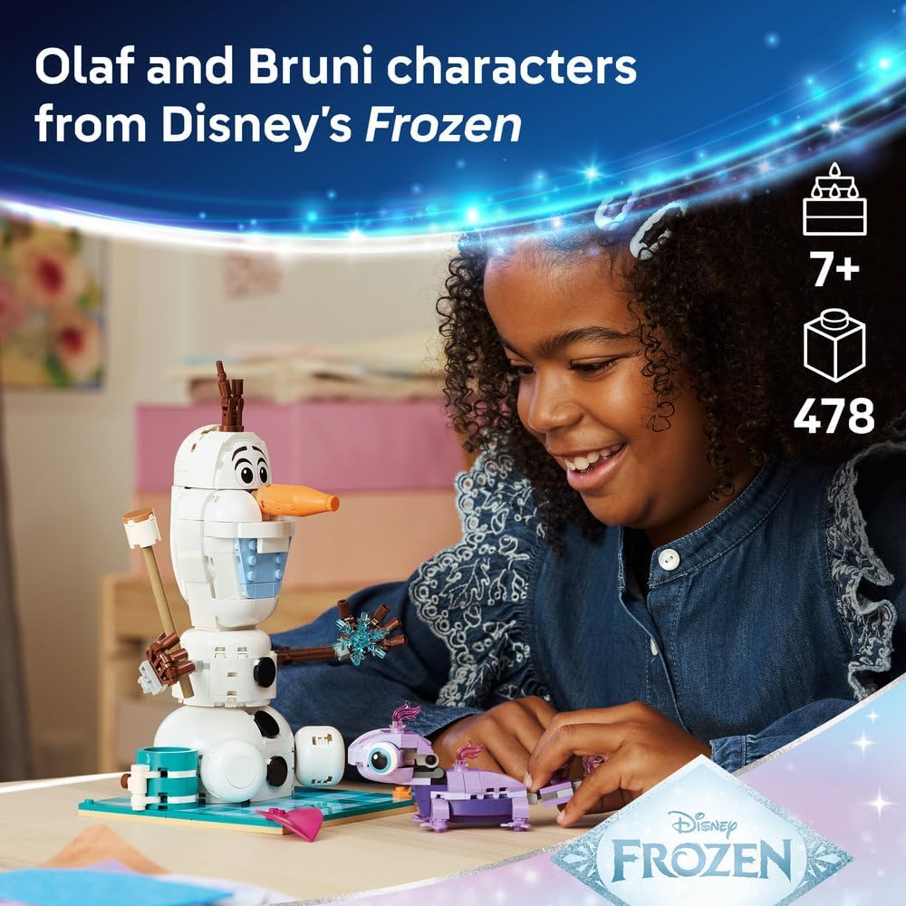 LEGO | Disney Frozen Olaf and Bruni's Picnic Fun Toy - Snowman Figure w/a Picnic Blanket & Accessories - DIY Bedroom
