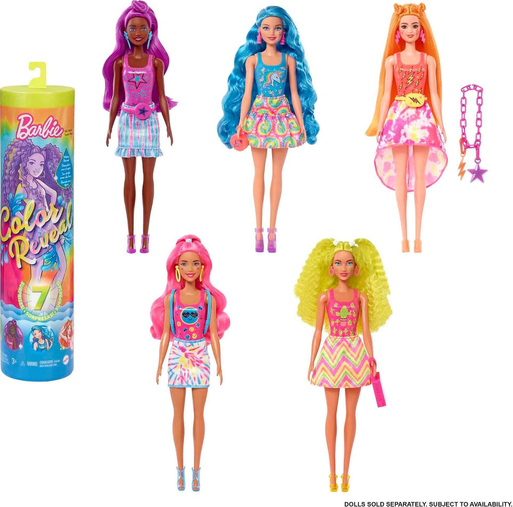 Barbie Doll, Color Reveal Rainbow Mermaid Series with Fin, Cuffs and Crown