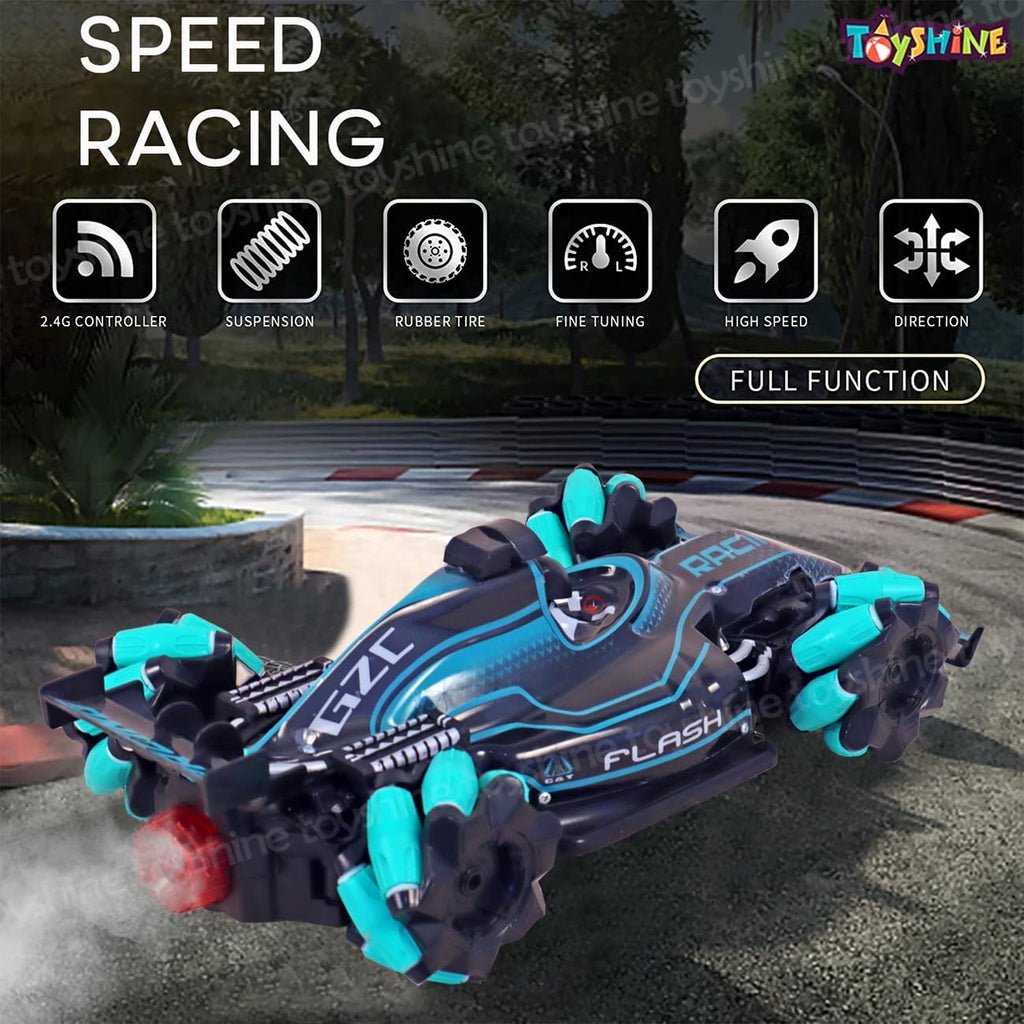 Toyshine F1 Fast RC Drift Car, Remote Control Car LED Lights 4WD 2.4GHz 360°Rotating RC Race Sport Stunt Car, High Speed Formula 1 Model Vehicle Toys Birthday Gifts for Kids Boys Age of 6-12 -Green