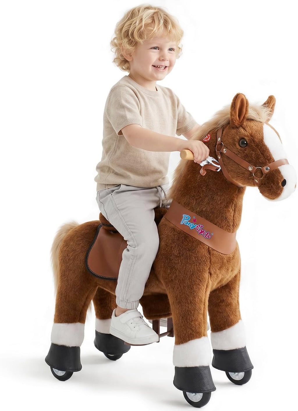 PonyCycle® Model U Unicorn for Riding, Pink, 3-4 Years, with Brake