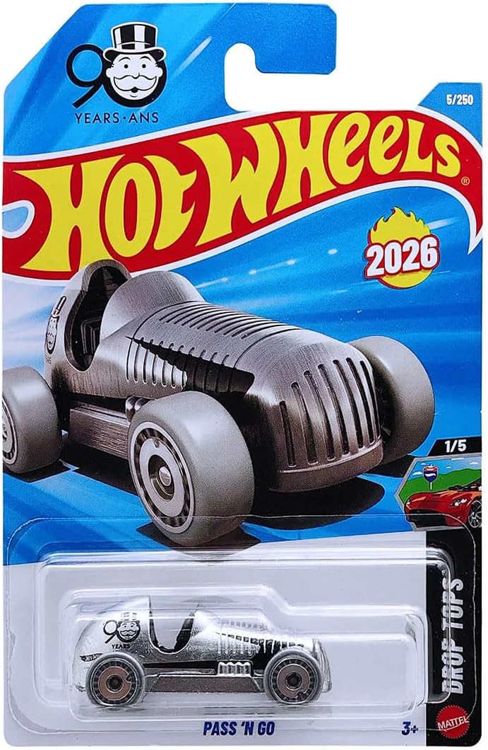Hot Wheels Pass 'N Go [Silver] Drop Tops 1/5, 5/250 New for 2026! 1