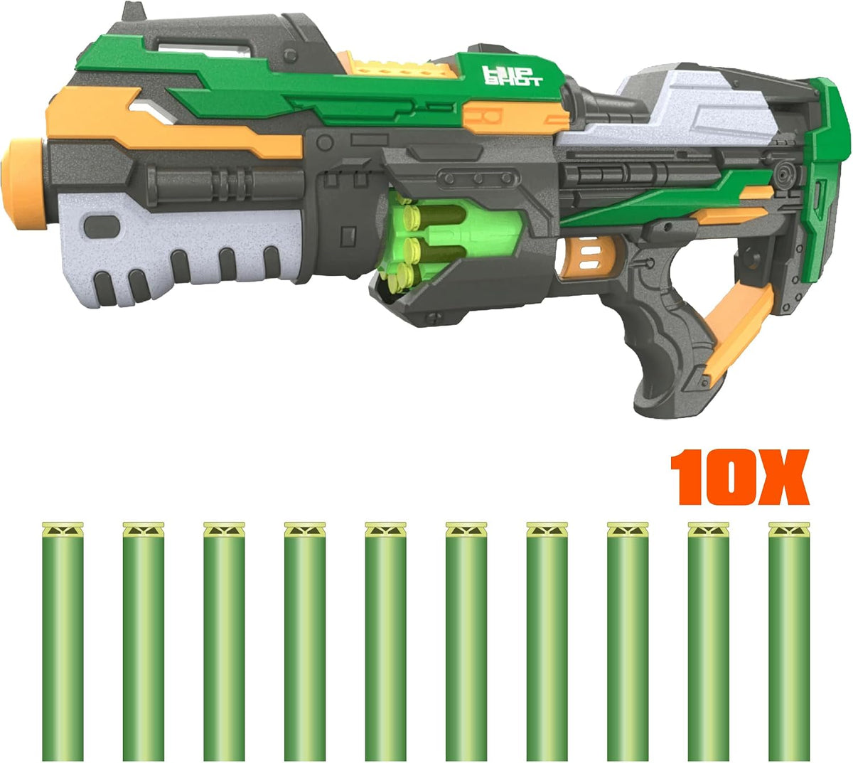 Hip Shot Falcon Clip Automatic Dart Blaster Toy with 10 Soft Darts for Kids, Battery