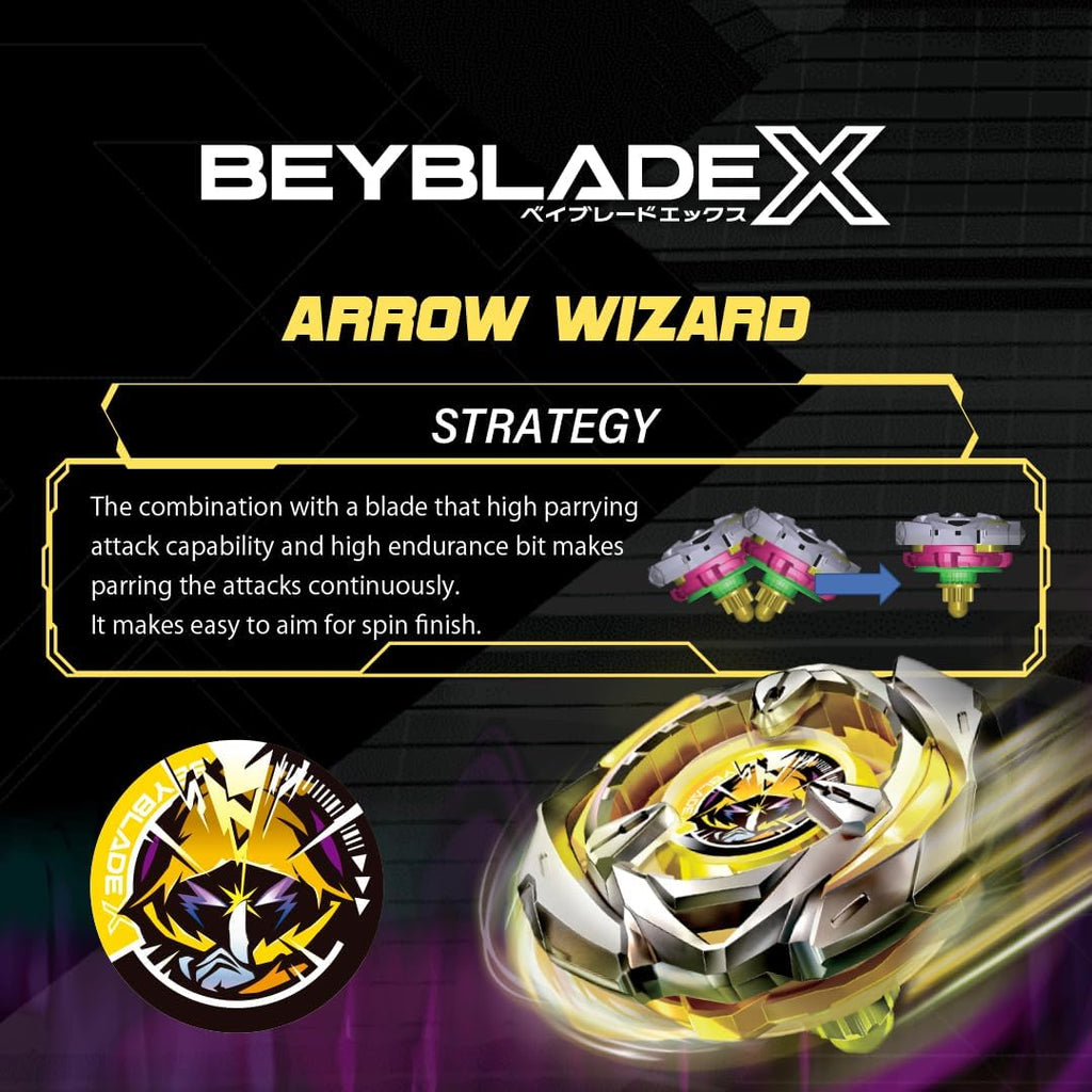 Takara Tomy Beyblade X Launcher Arrow Mysterious 4-80B Starter Pack Top & Launcher, Easy Grip, Battle Top Toy, Bey Toy