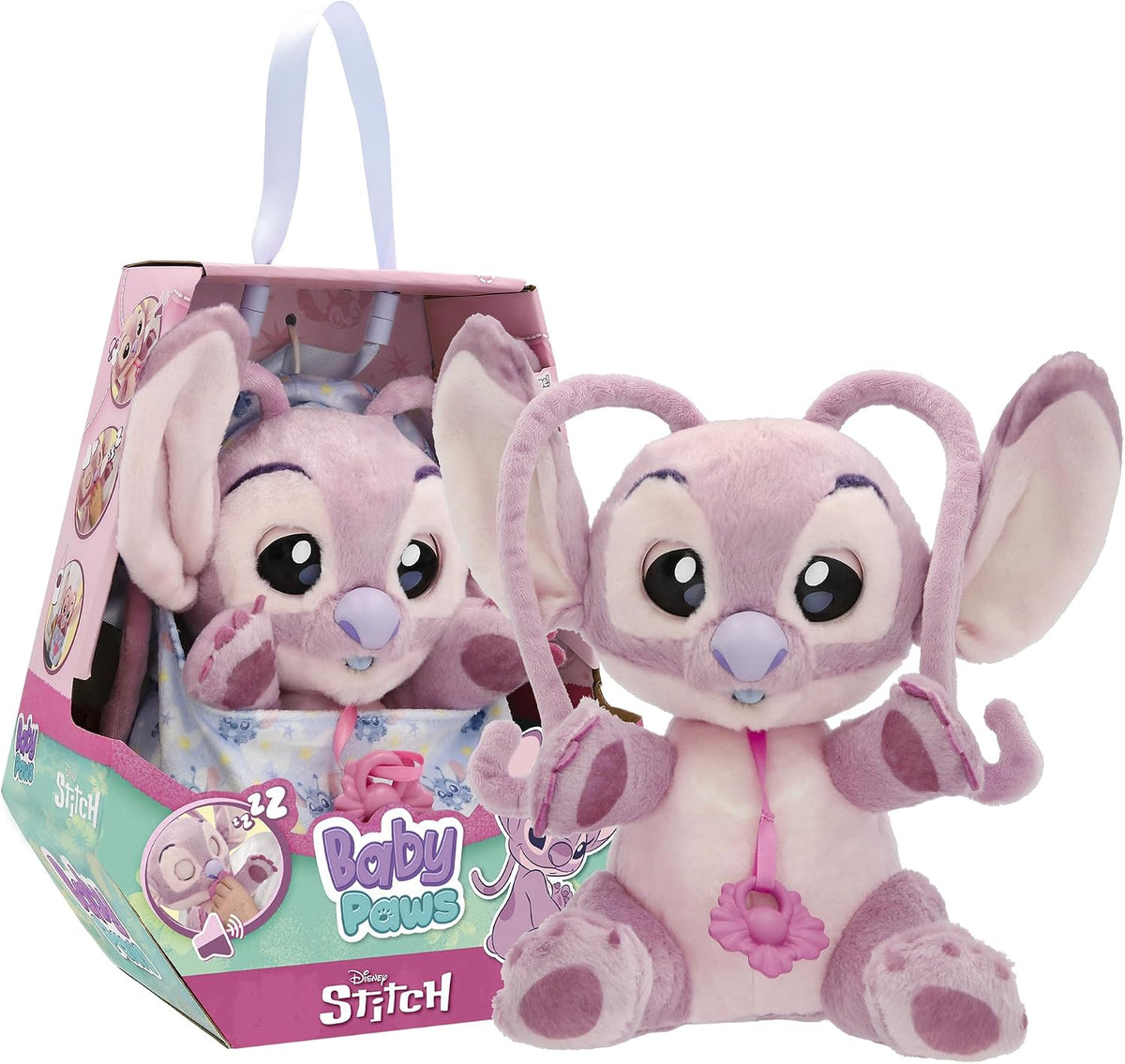Baby Paws Disney Angel Interactive Plush Toy, Cute Interactive Plush Toy that Makes