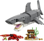 LEGO Creator 3in1 Fierce Shark with a Treasure Chest Toy - Sea Animal Figure Transforms into an Anglerfish or Manta Ray
