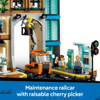 LEGO City Central Train Station Set - incl. a Maintenance Vehicle Toy, Working Lift, 2 Platforms & a Track Piece, plus
