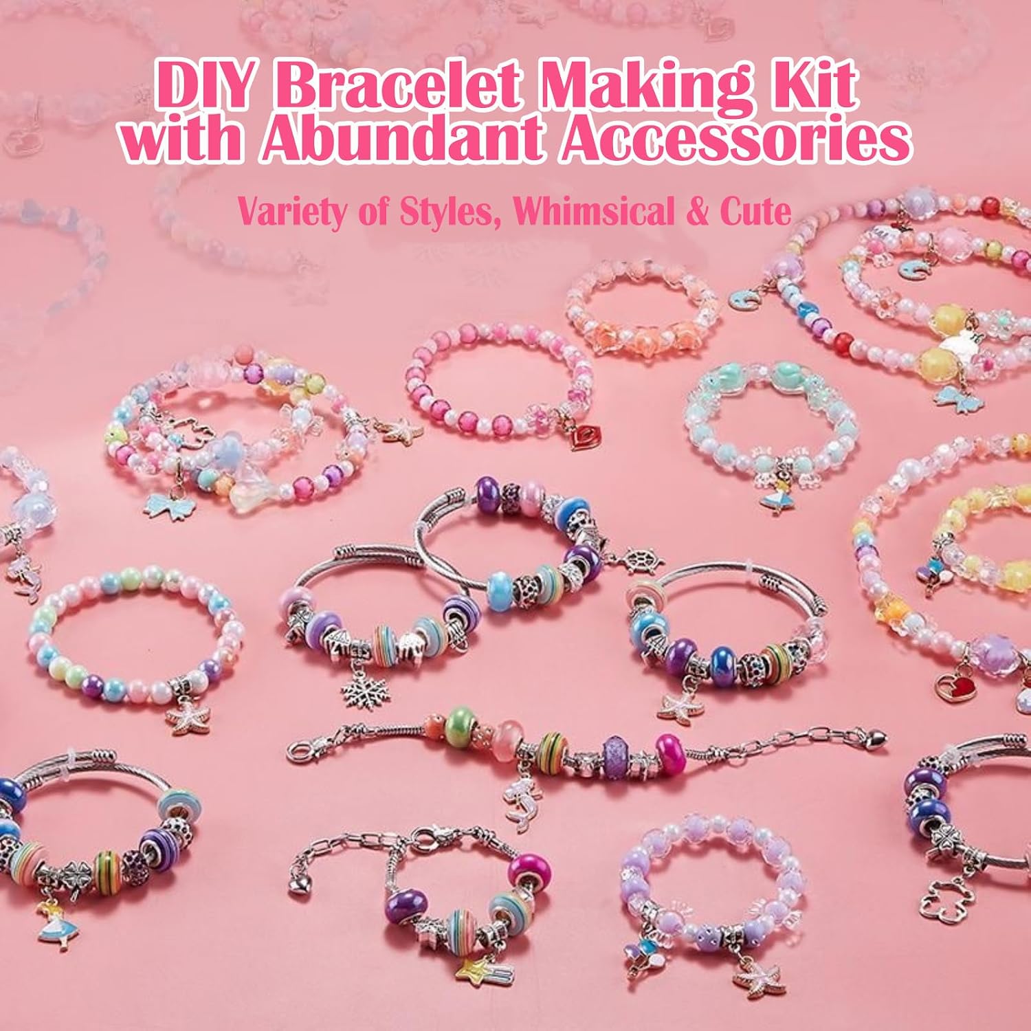 CANIYA 3688PCS Charm Beads Bracelet Making Kit for Girls, 6