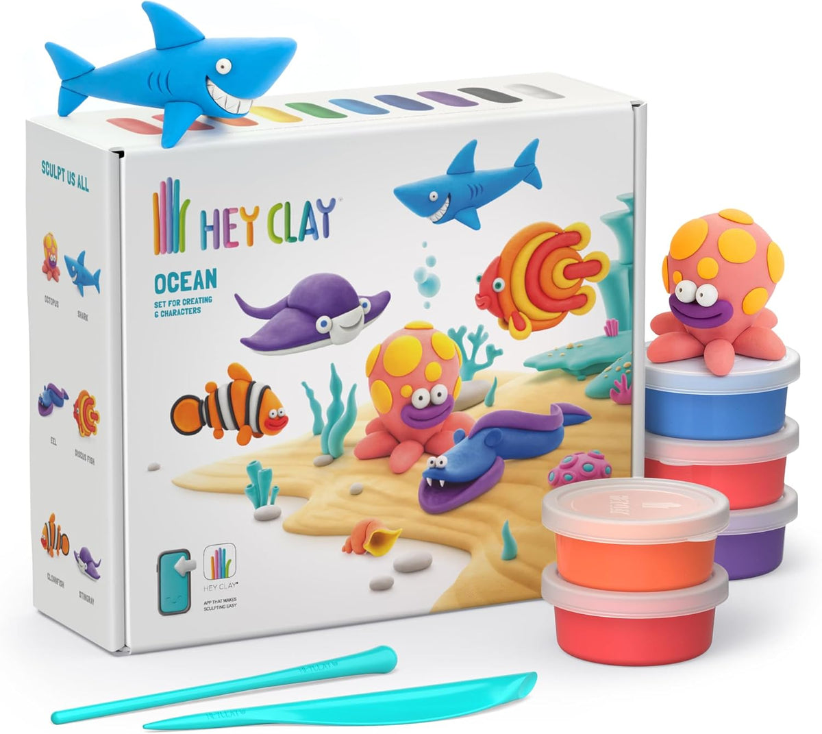 HEY CLAY Birds Set - Colourful Modeling Air Dry Clay for Kids - Air Dry Clay Kit 15 cans