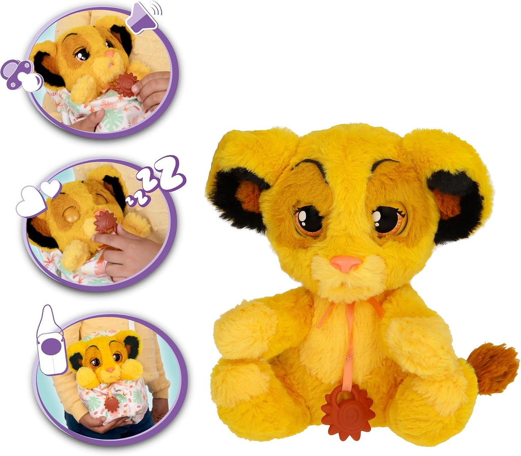 BABY PAWS Simba, Interactive Plush Toy with Sound Function when Opening and Closing the