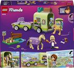 LEGO Friends Horse & Baby Foal Trailer - Horse Toy Playset w/Grooming Accessories, 4 Animal Figures, Car & 2 Mini Dolls