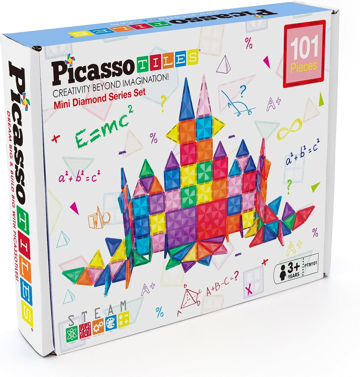 Picasso Tiles Magnetic Mini Diamond Building Toy Blocks Set 101