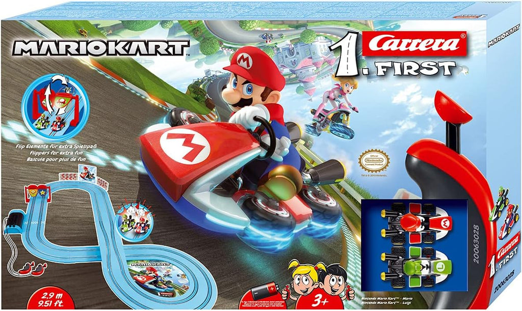Carrera FIRST Mario vs Luigi Slot Car Racing Set (2.4m) I Battery