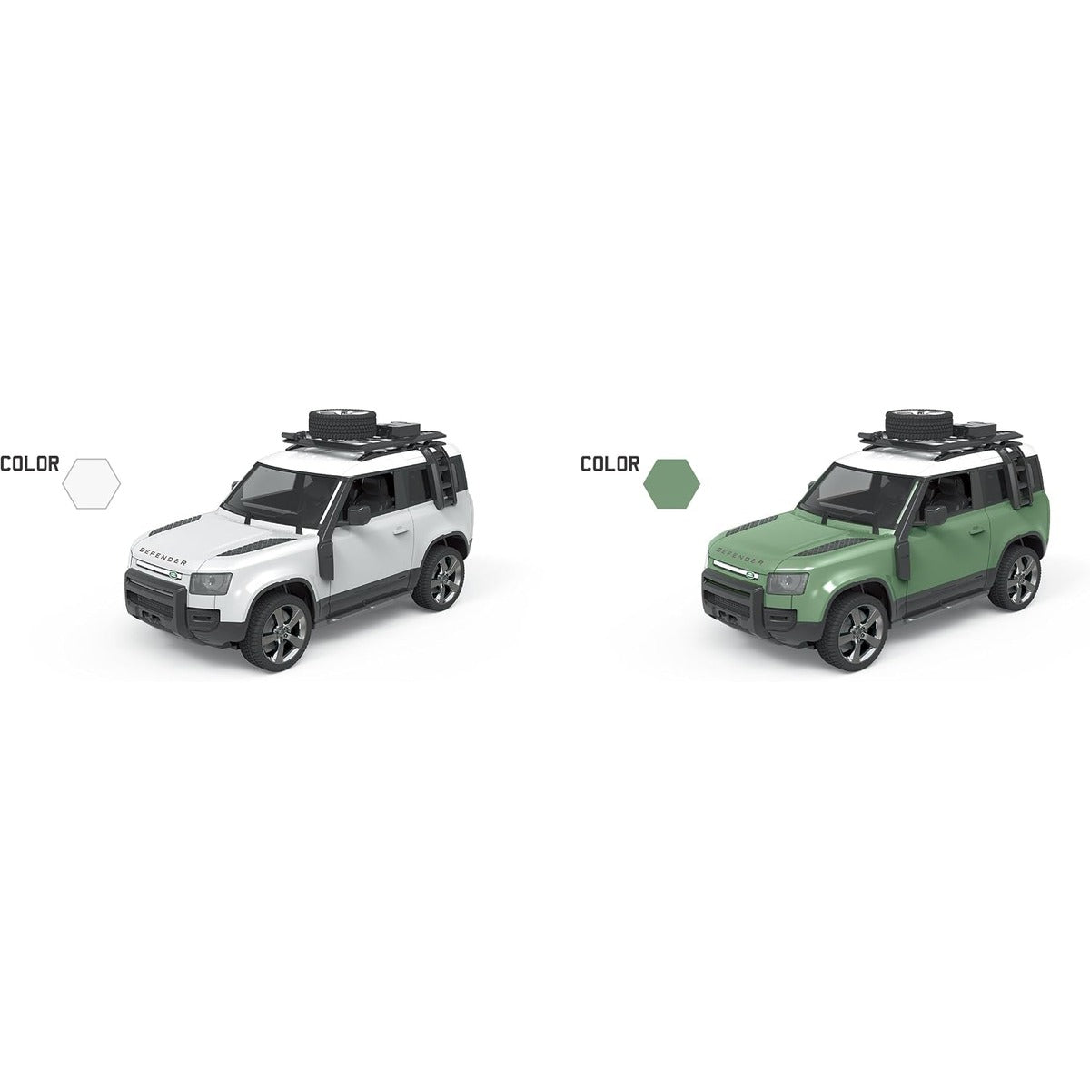 RW 1:12 Defender Assorted (Green and Silver)