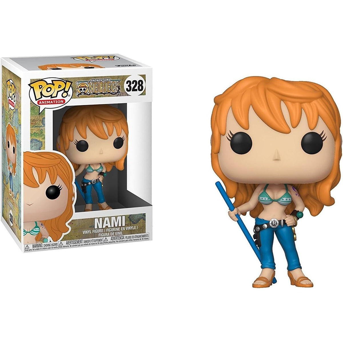 POP One Piece - Nami Funko Pop! Vinyl Figure (Bundled with Compatible Pop Box Protector Case) Multicolor 3.75 inches
