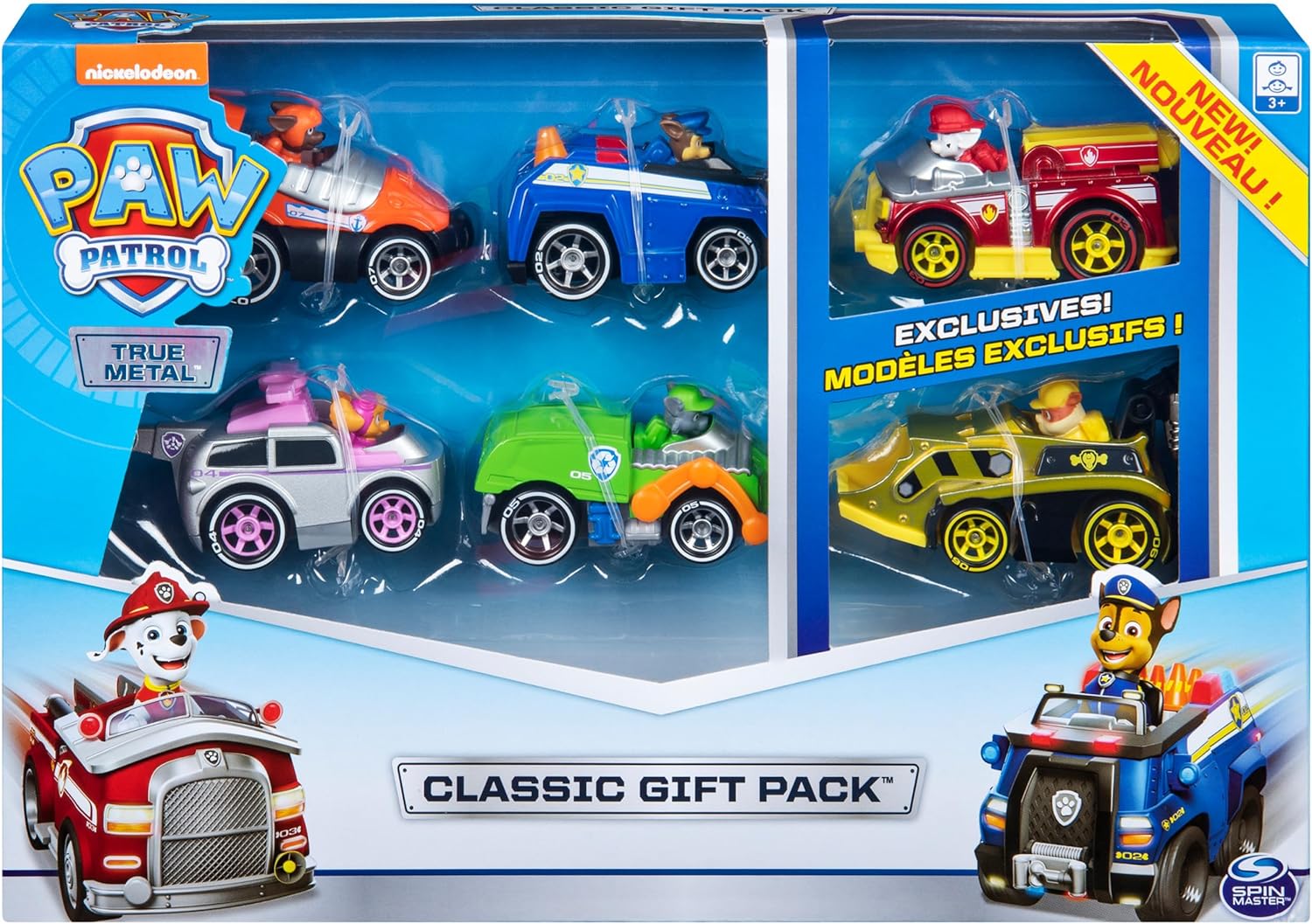Paw Patrol, True Metal Classic Gift Pack of 6 Collectible Die-Cast Vehicles