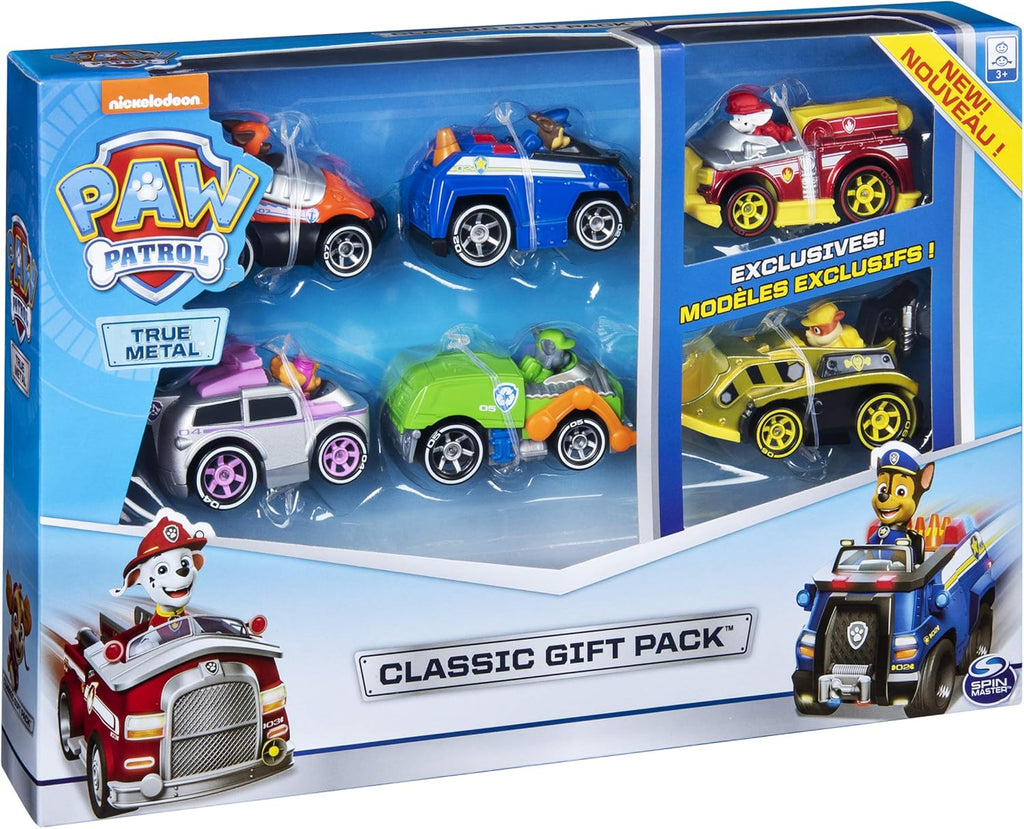 Paw Patrol, True Metal Classic Gift Pack of 6 Collectible Die-Cast Vehicles