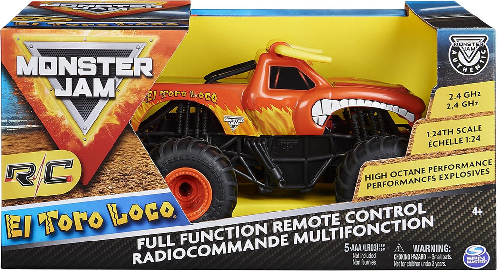 Monster Jam Official El Toro Loco Remote Control Monster Truck, 1:24 Scale