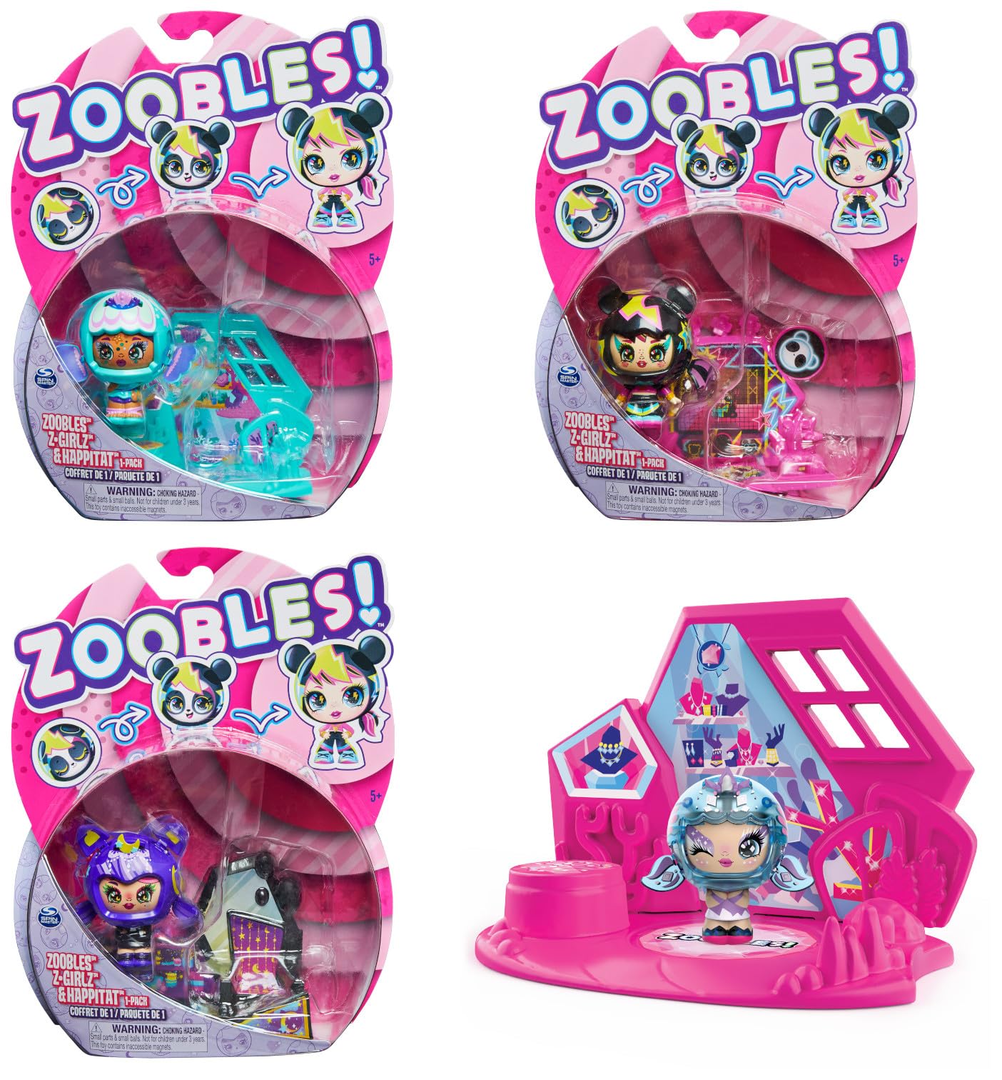 Zoobles Jouet - Pack 1 Zoobles Z-Girlz - Boules Magiques Colorées