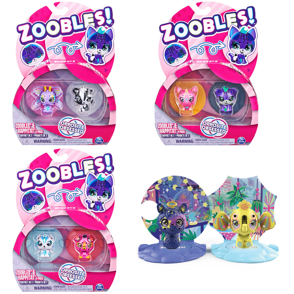 Zoobles Jouet - Pack 2 Zoobles Animaux - Boules Magiques Colorées