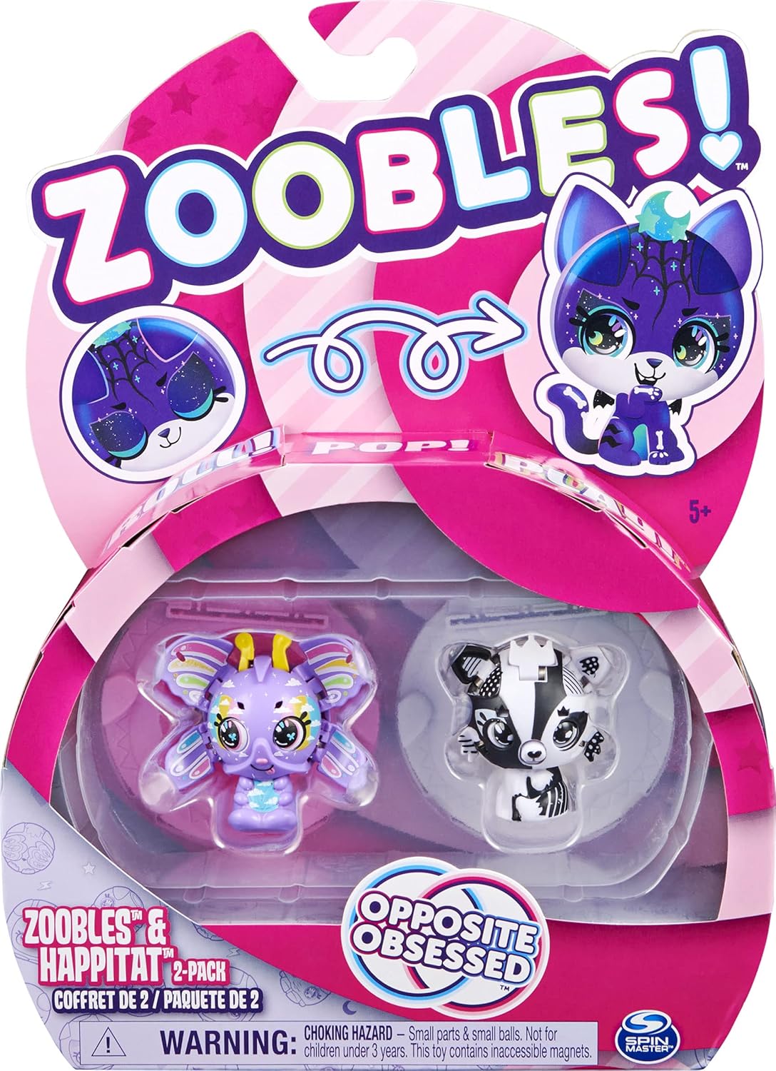 Zoobles Jouet - Pack 2 Zoobles Animaux - Boules Magiques Colorées