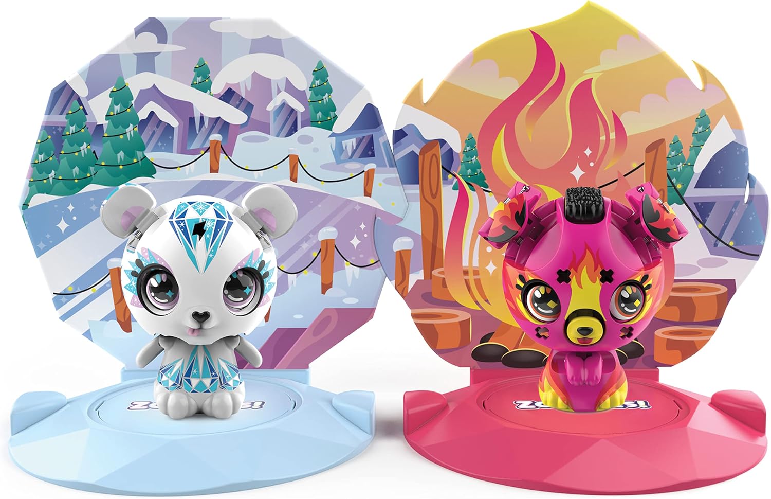 Zoobles Jouet - Pack 2 Zoobles Animaux - Boules Magiques Colorées