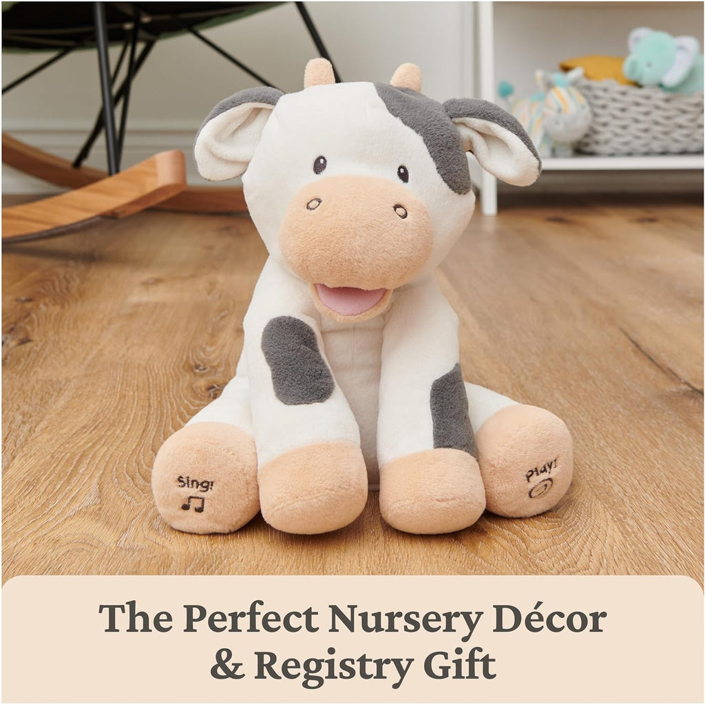 Baby GUND Buttermilk the Cow Animated Plush, Singing Stuffed Animal Sensory Toy, Sings Old MacDonald and Teaches Animal Sound