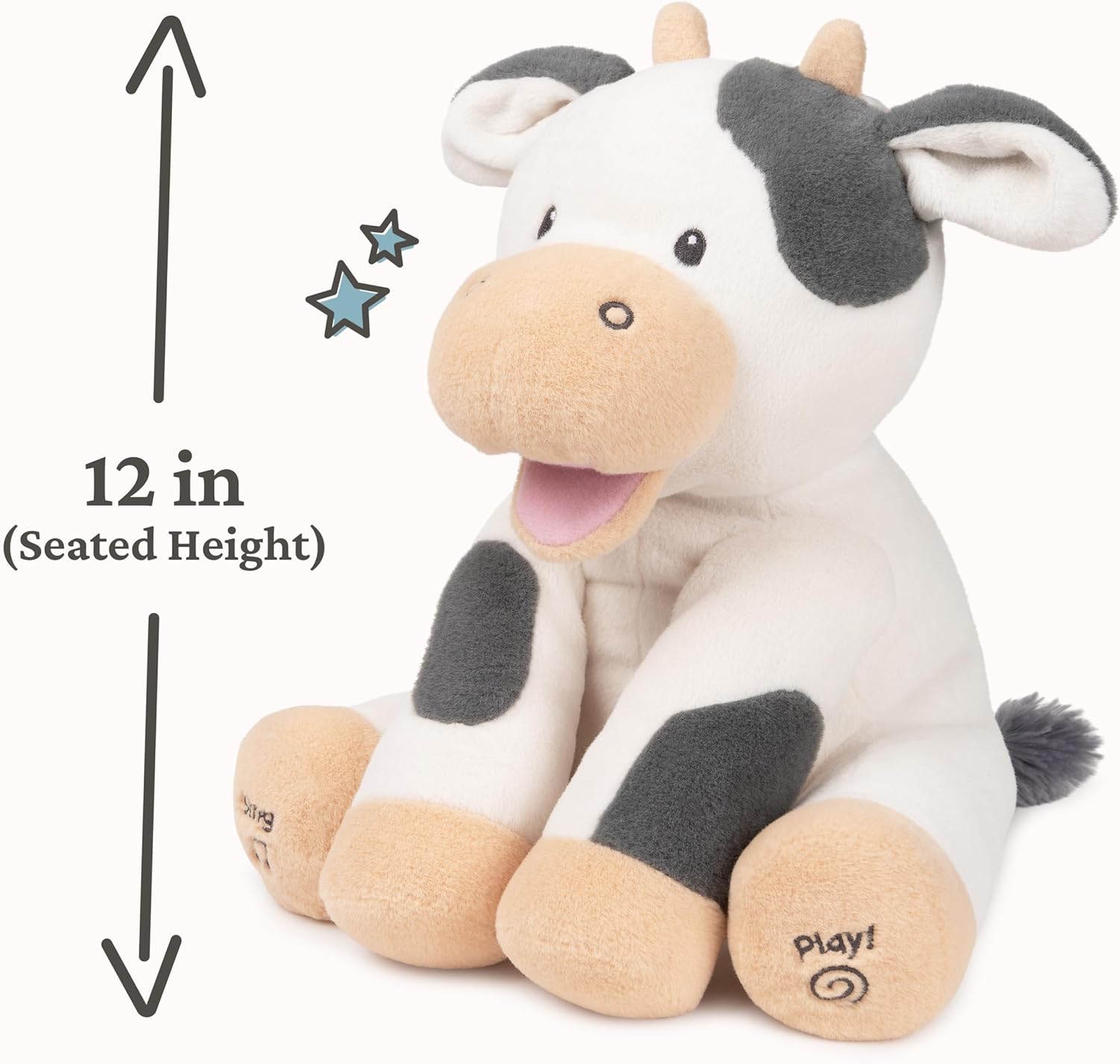 Baby GUND Buttermilk the Cow Animated Plush, Singing Stuffed Animal Sensory Toy, Sings Old MacDonald and Teaches Animal Sound