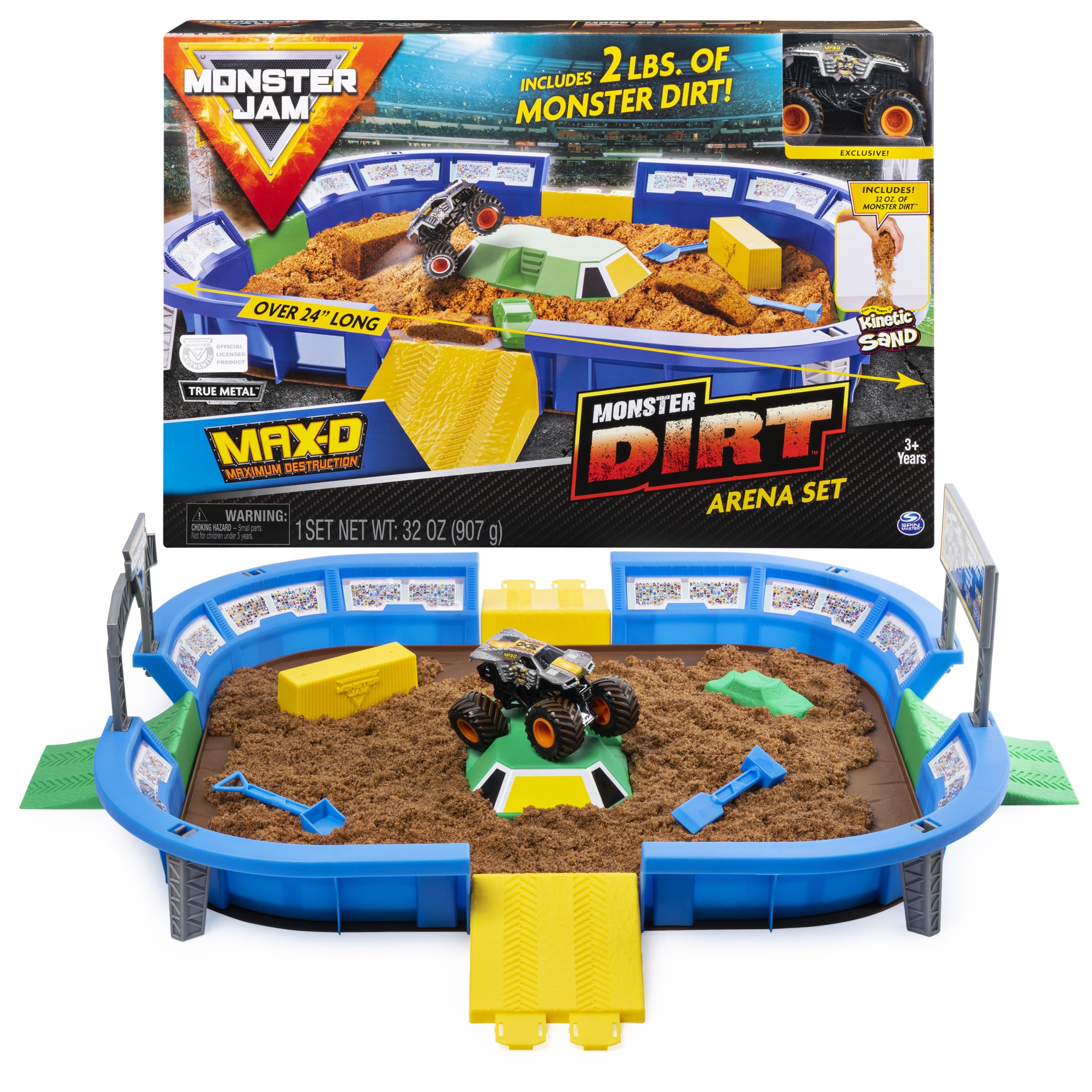 Monster Jam, Monster Dirt Arena 24-inch Playset with 2lbs of