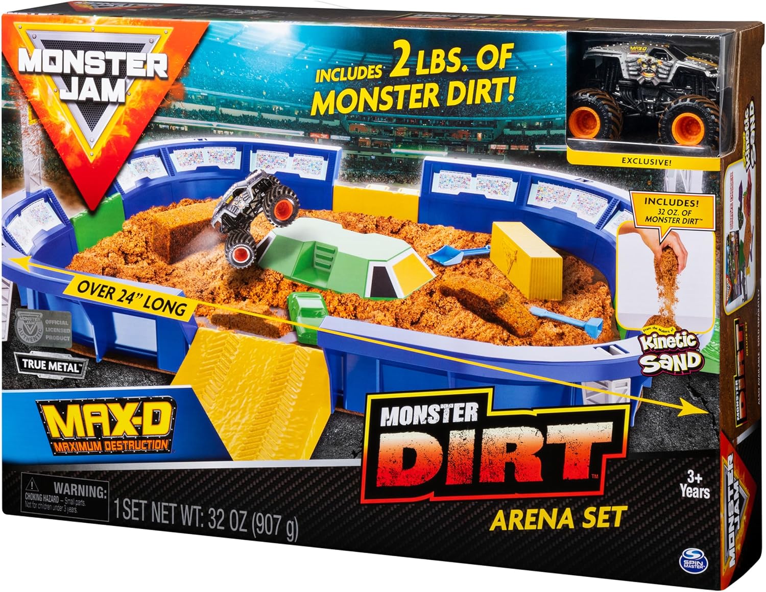 Monster Jam, Monster Dirt Arena 24-inch Playset with 2lbs of