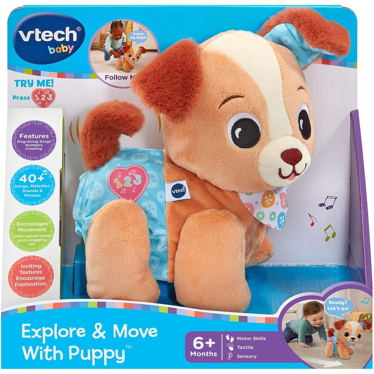VTech Baby Explore and Move with Walking Puppy Plush Toy