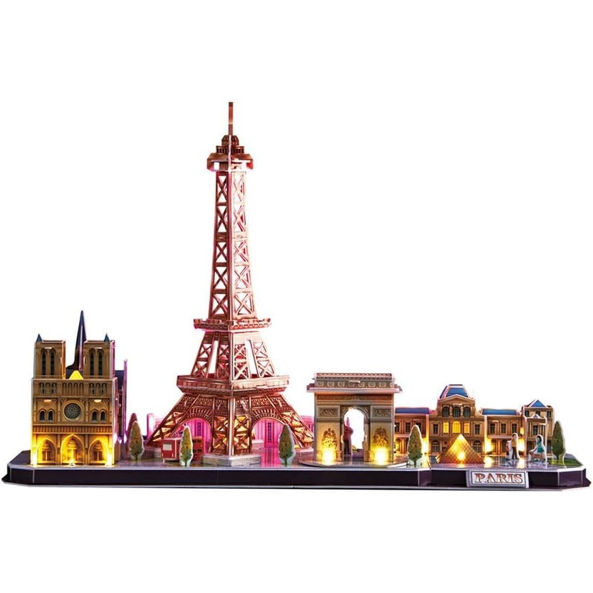 CubicFun 3D LED Puzzles City Line Paris 115 Pieces, Battery Operated, 1