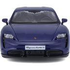 Bburago -18-21098B Porsche Taycan Turbo S in Blue in 1/24 Scale (18-21098B), Unisex, Children, Colour