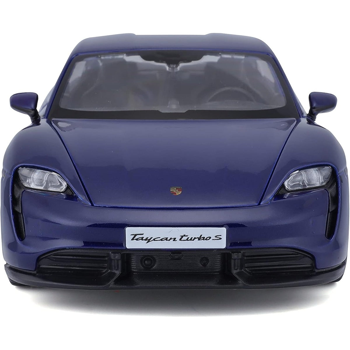 Bburago -18-21098B Porsche Taycan Turbo S in Blue in 1/24 Scale (18-21098B), Unisex, Children, Colour