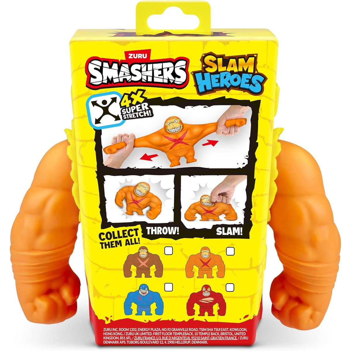 Smashers SLAM Heroes by ZURU, Gorilla (Orange) Stretchable Toy for Boys