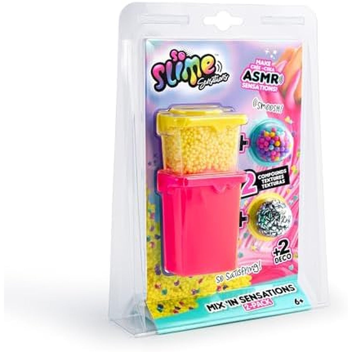 So Slime Sensations Mix'In Slime Set 2 Pack Slime with Mix-In Decorations | Sensory Slime Kit for Kids | Age 6+