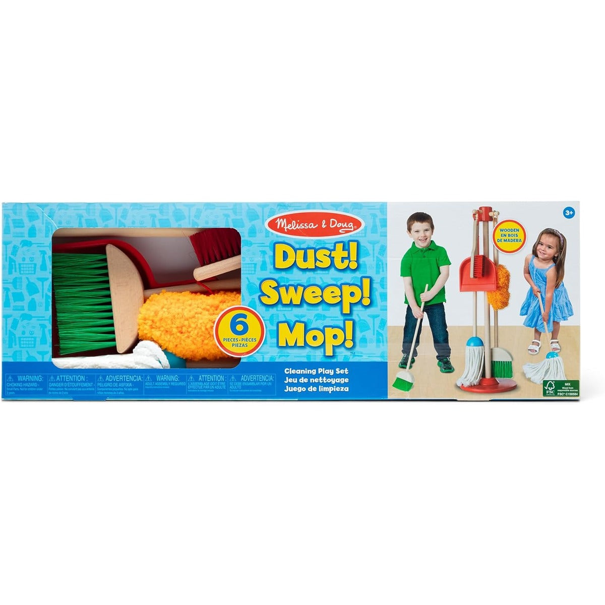 Melissa & Doug Dust! Sweep! Mop! 6-Piece Pretend Play Set