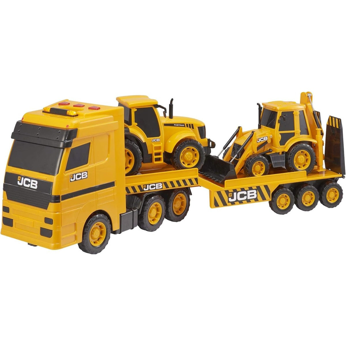 HTI JCB Heavy Load Transporter and Construction Vehicle Set, Yellow/Black 24x 15x69cm 1416416
