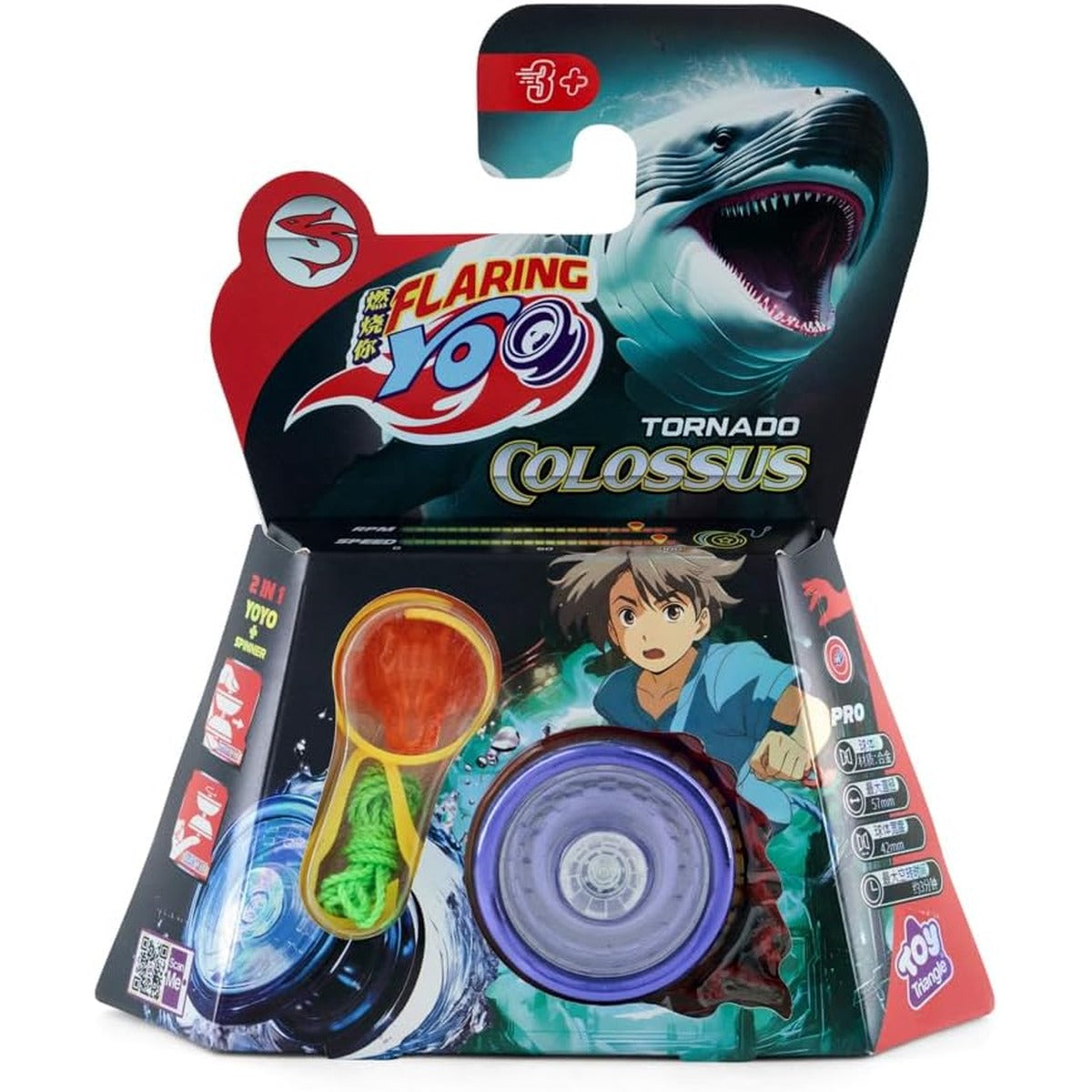 Tornado Colossus Professional Yo-Yo Toy with String for Kids, Durable Design with Auto Return Mechanism for Kids and Beginners, Smooth Spin Handheld Skill Toy- Ages 3+, Metallic Royal Blue