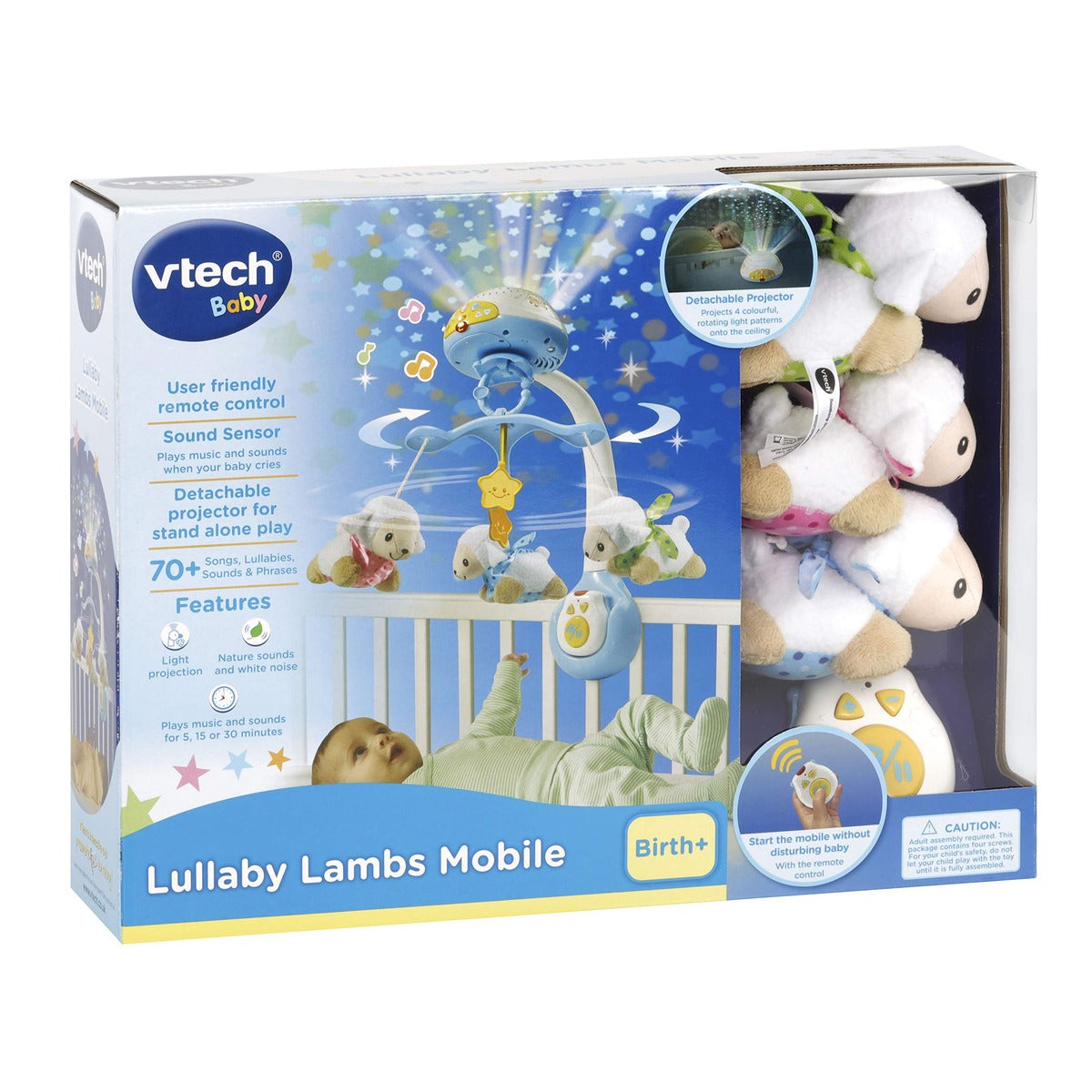 VTech Lullaby Lambs Mobile (Blue), Baby Night Light Projector