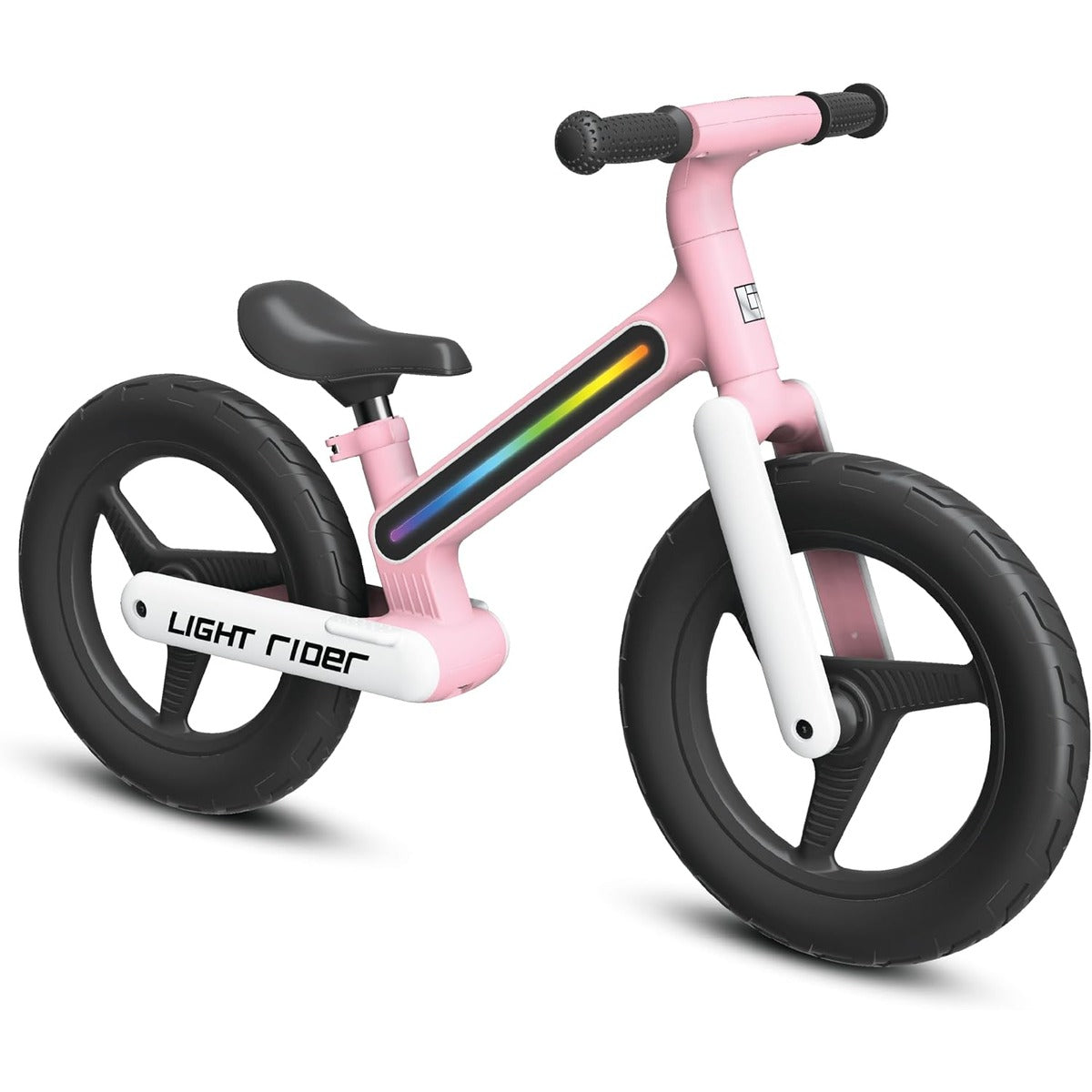 LiT Light Rider Balance Bike - Red | Lightweight Steel Frame With LED, Adjustable Seat & Handlebar, Kids Balance Bike