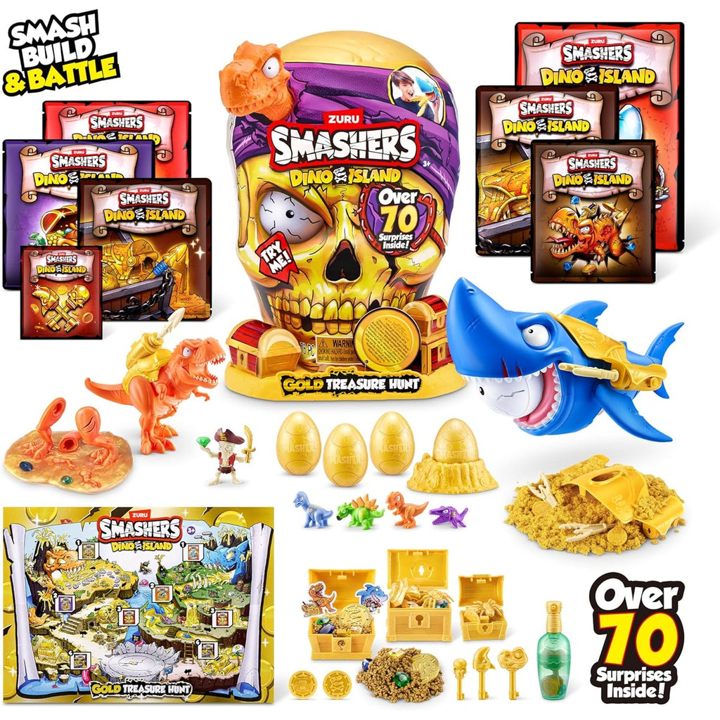 ZURU SMASHERS 74123A (Orange) Smashers Dino Island Gold Treasure Hunt by Zuru, Giant (31.6 cm)