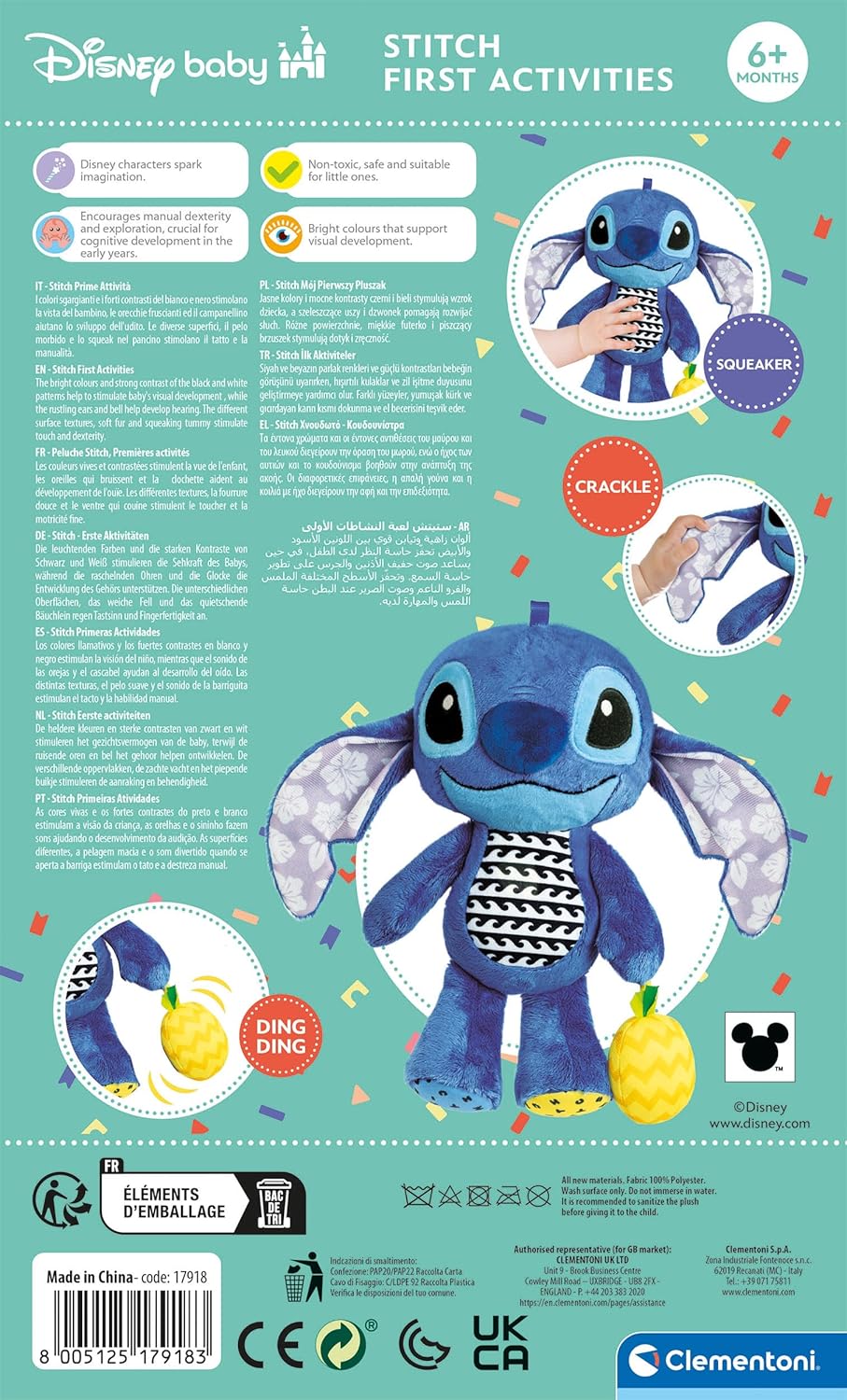 Clementoni Disney Stitch First Activity Plush