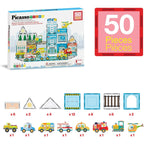 PicassoTiles Metro City Hospital Magnetic Tile Building Set with 8