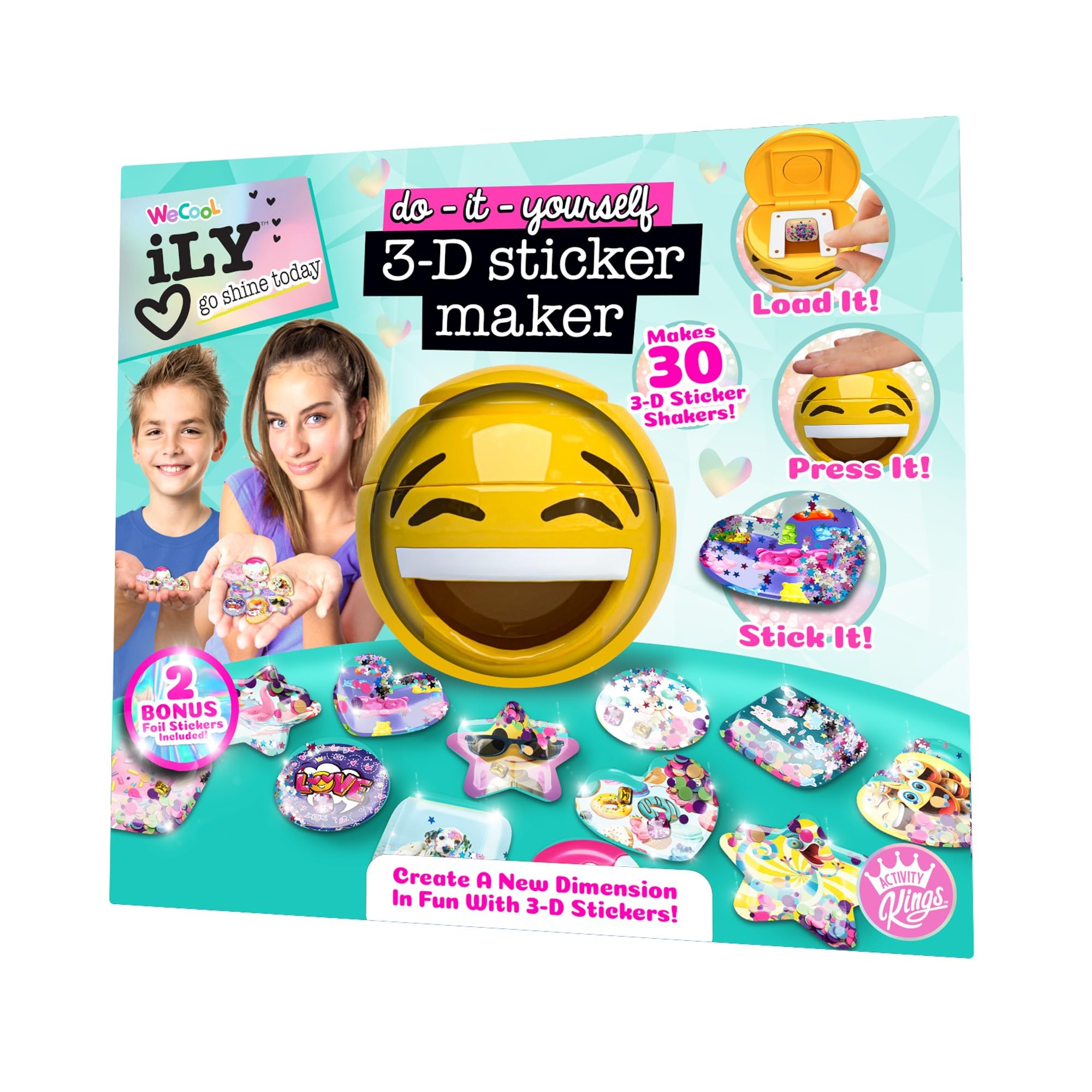 ACTIVITY KINGS ILY DIY 3D Sticker Maker – Arts & Crafts Kit for Kids Ages 6+ | Makes 30 Custom Stickers Fun & Creative Toy Gi