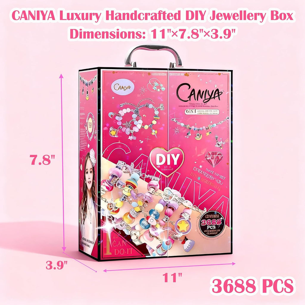 CANIYA 3688PCS Charm Beads Bracelet Making Kit for Girls, 6