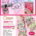 CANIYA 3688PCS Charm Beads Bracelet Making Kit for Girls, 6