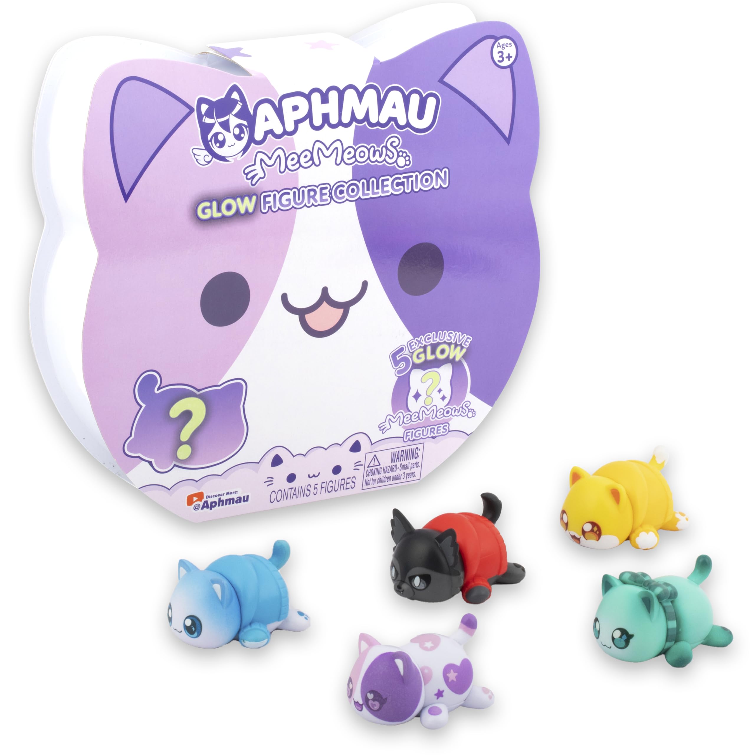 Aphmau & Friends Mystery Figures Glow Multi-Pack, Exclusive Glow in The Dark Figure Collection, Collectible Mini Figures Myst