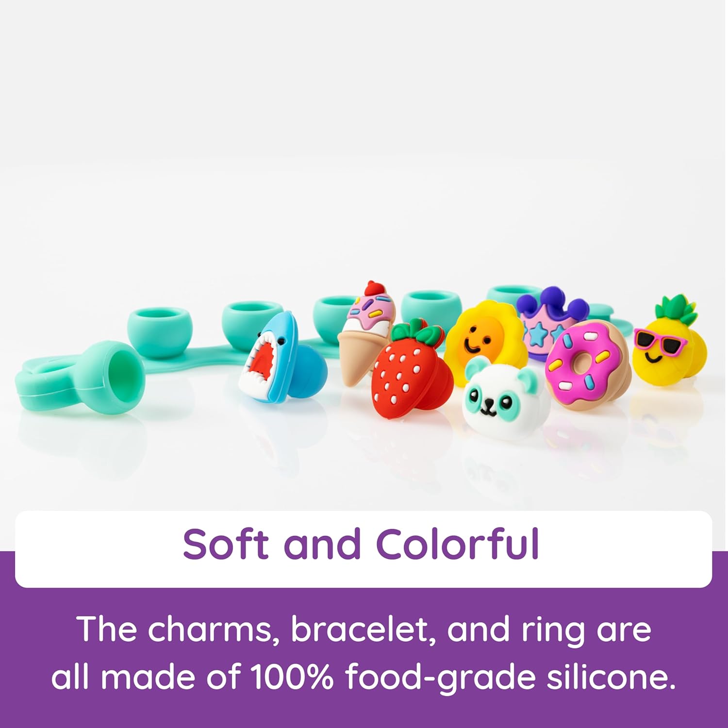 Fat Brain Toys Plip Charms Teal, Cute Customizable Charm Bracelet and Ring