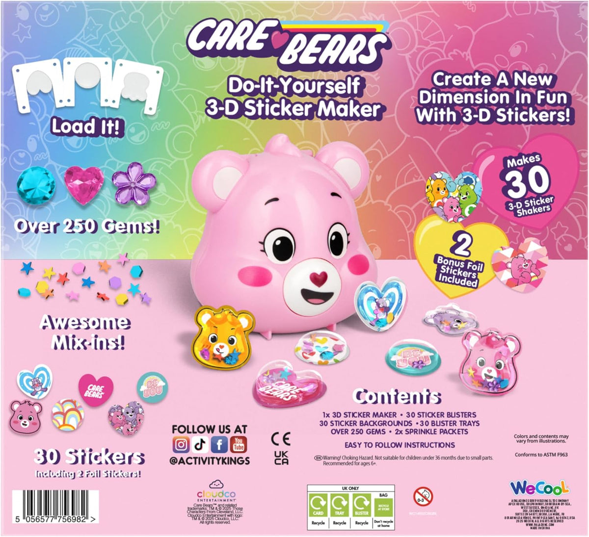 Paladone WeCool Care Bears DIY 3D Sticker Maker for Children, Officially Licensed Craft